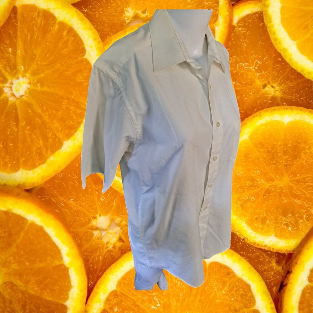 David Taylor White Short Sleeve Button Up Size 15 1/2‎